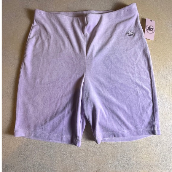 Juicy Couture Pants - Juicy Couture Velour Crown Logo Bike Shorts Lavender Purple Womens XXL-970